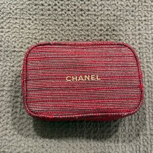 CHANEL Red & Gold Cosmetic Pouch